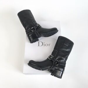 Dior Black Studded Combat Boots